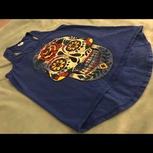 Colorful Skull Racerback Tank Top